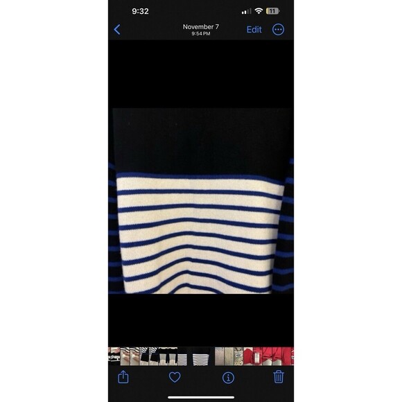 Derek Lam IOC Athleta 100% Cashmere Sweater Oversized Stripe Medium Womens Soft - Picture 8 of 9